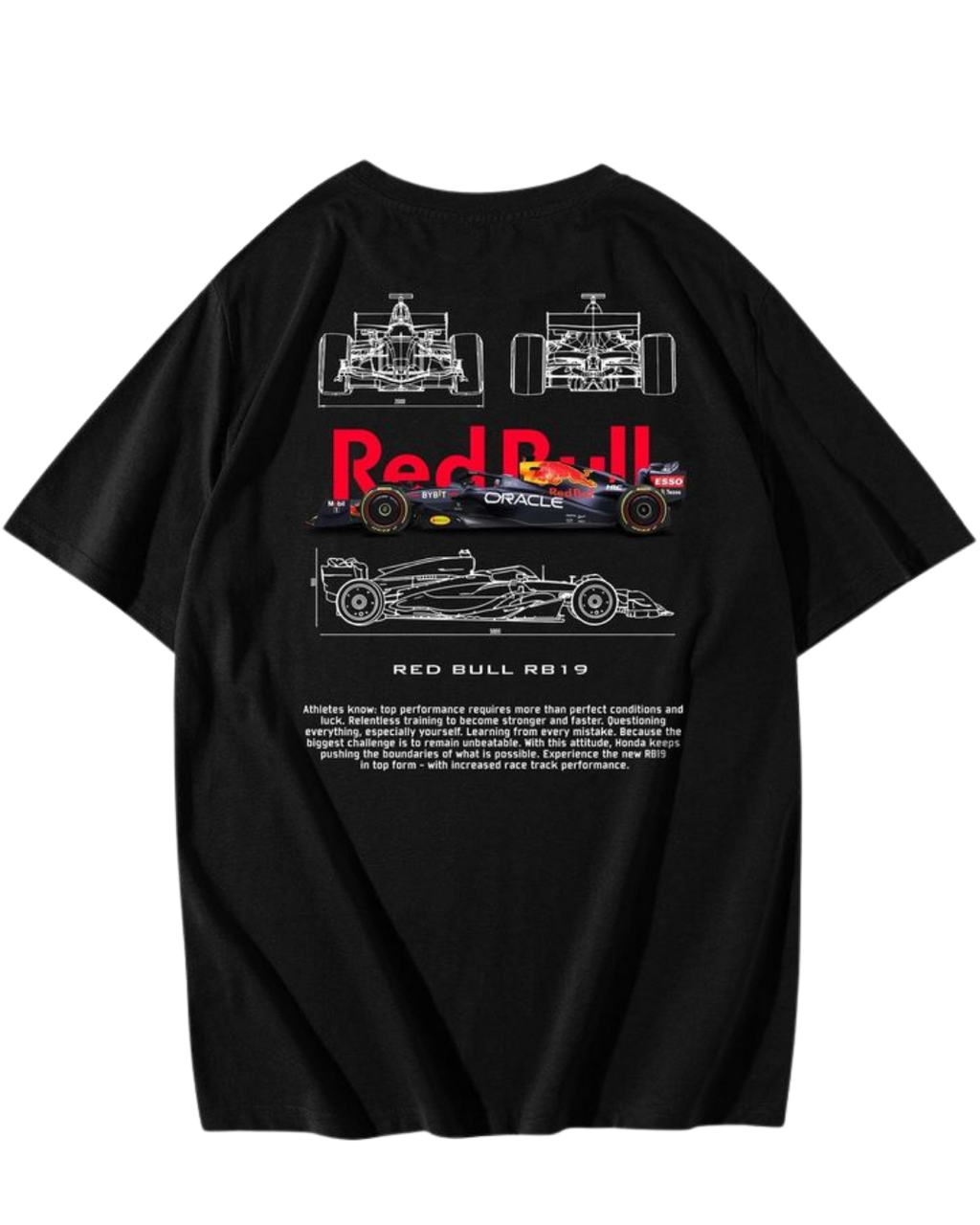 F1 Black Red Bull Oversized Tee