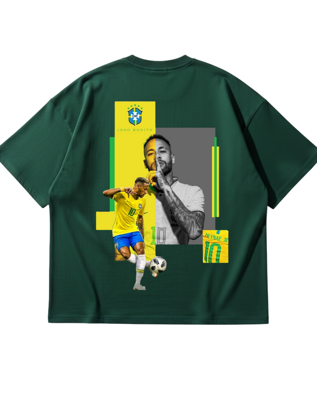 Brazil Neymar Green Oversized Tee
