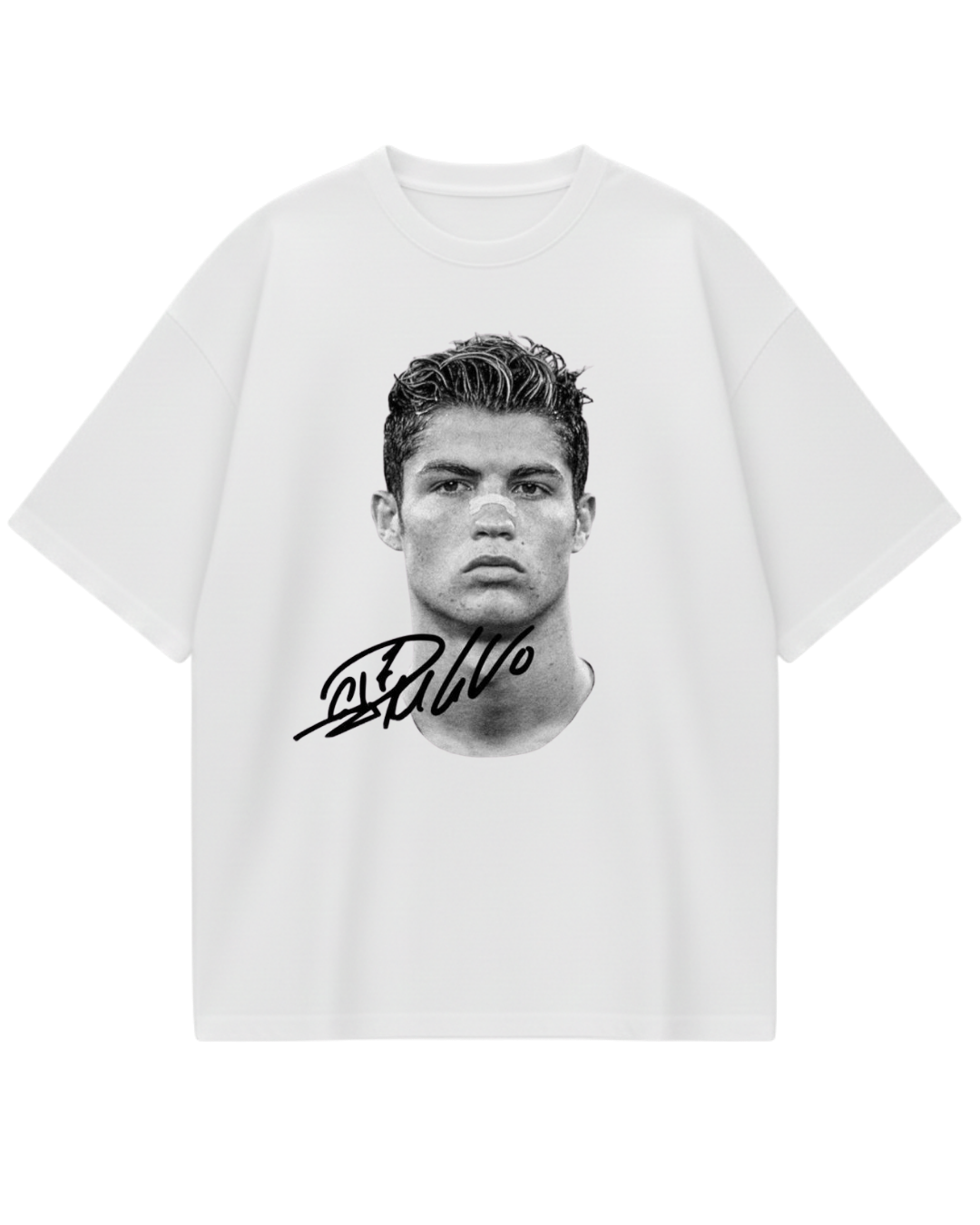 Cristiano Ronaldo White Retro Oversized Tee