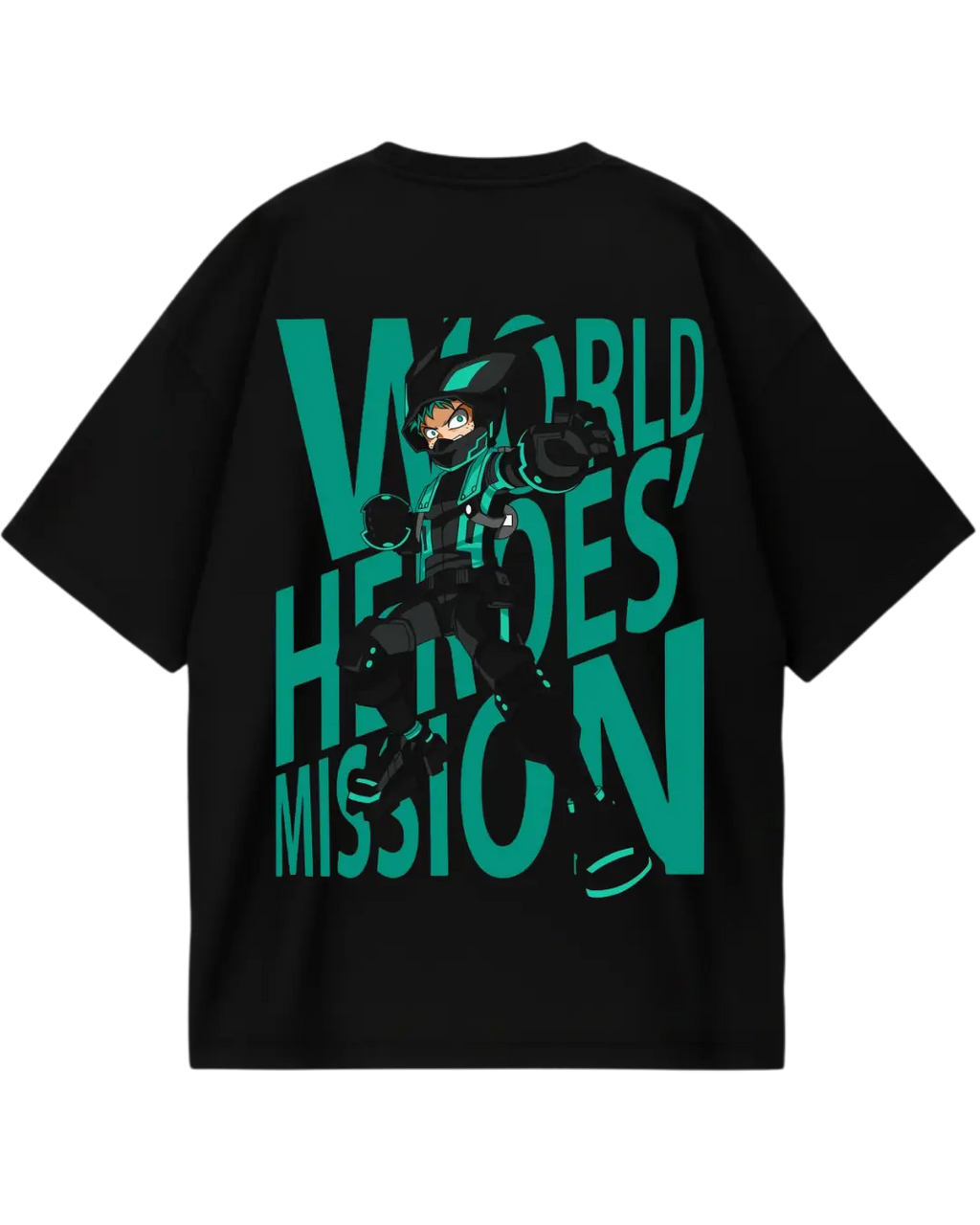 My Hero Academia Deku Black Oversized Tee