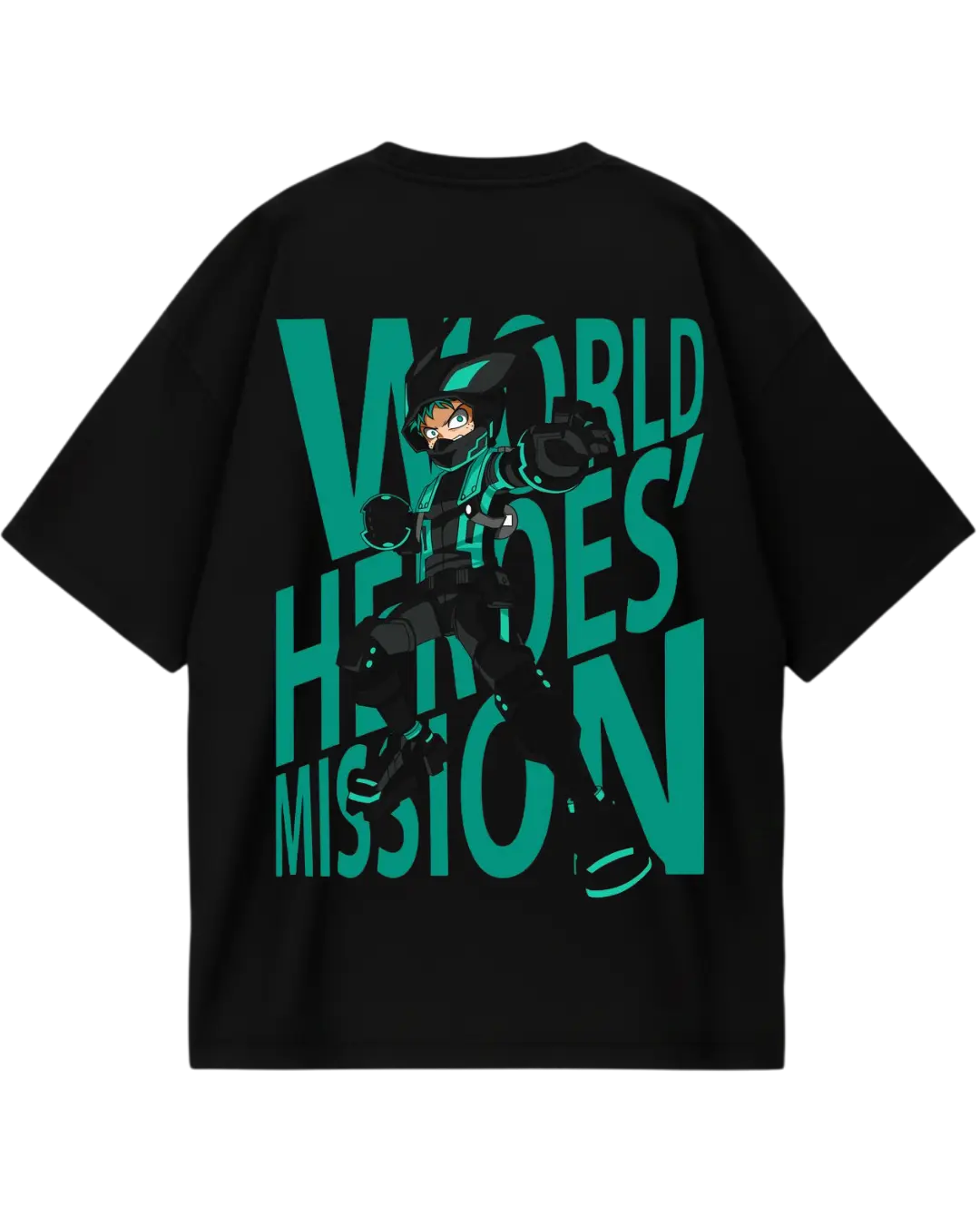 My Hero Academia Deku Black Oversized Tee
