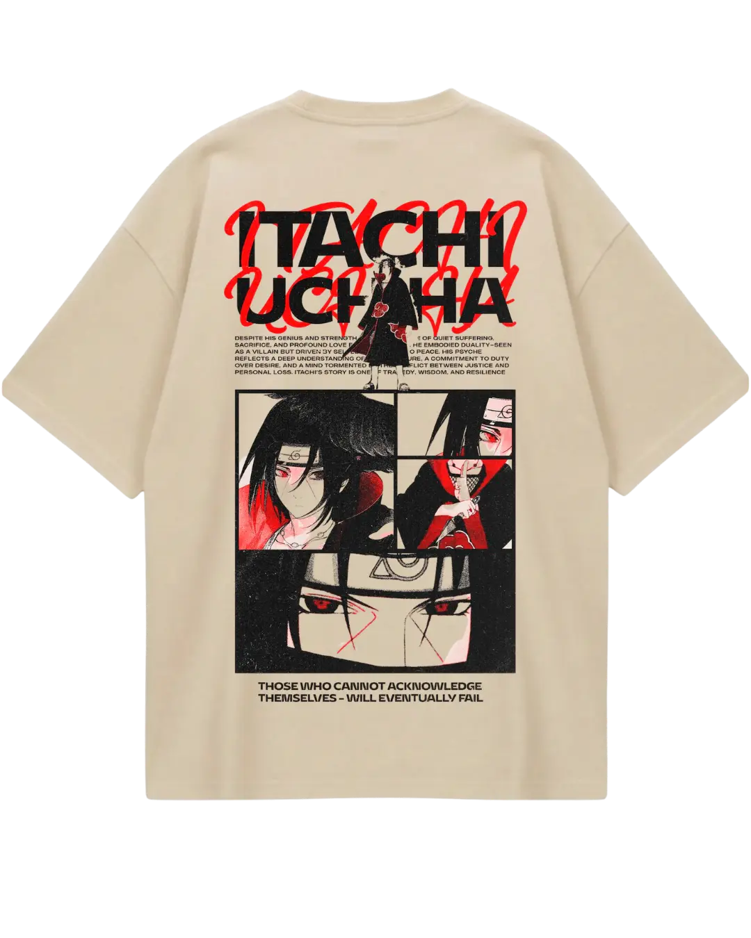Naruto Itachi Beige Oversized Tee