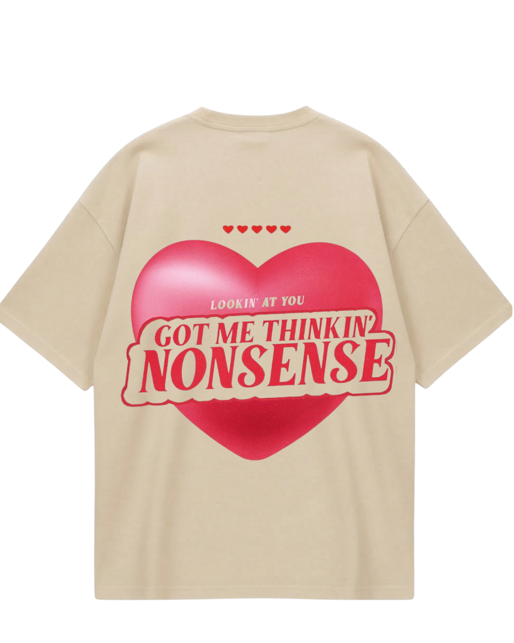 Sabrina Nonsense Beige Oversized Tee
