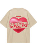 Sabrina Nonsense Beige Oversized Tee