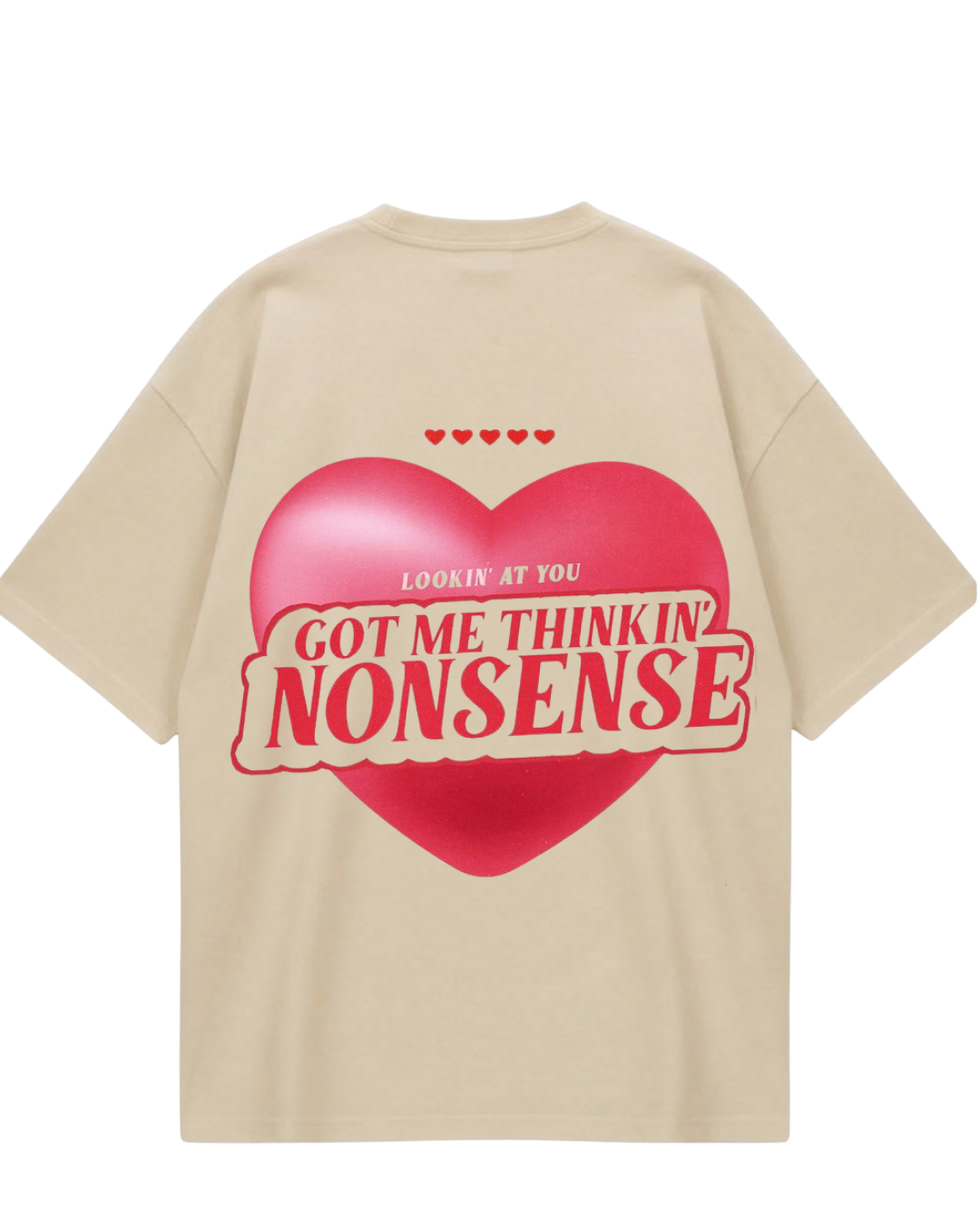 Sabrina Nonsense Beige Oversized Tee