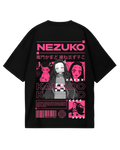 Demon Slayer Nezuko Black Pink Oversized Tee