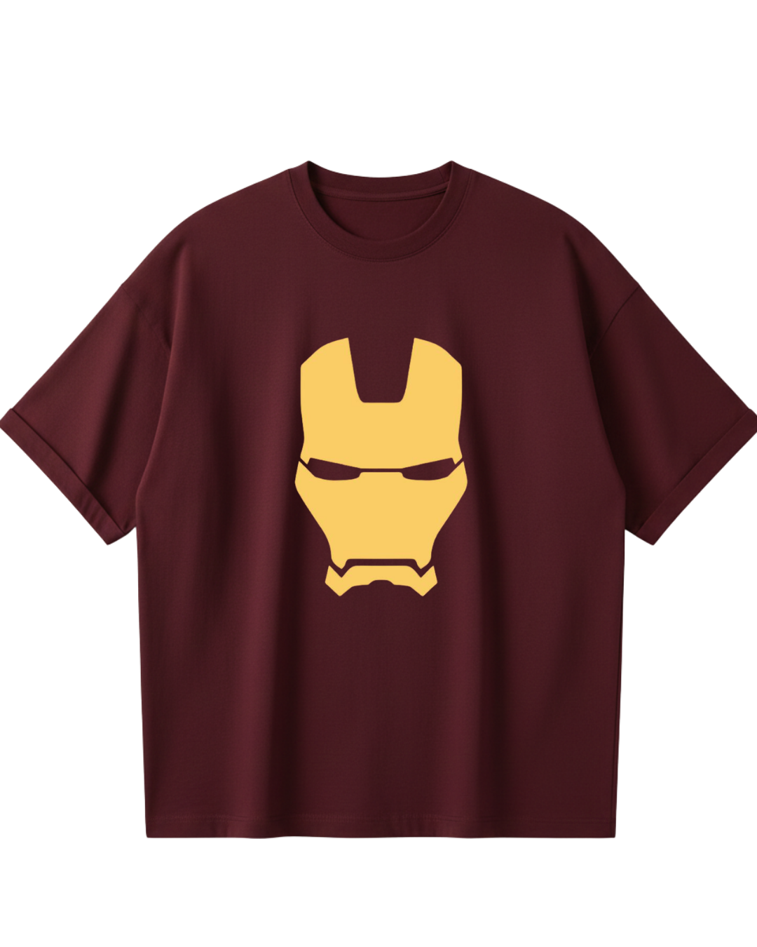 Iron Man Maroon Mask Oversized Tee