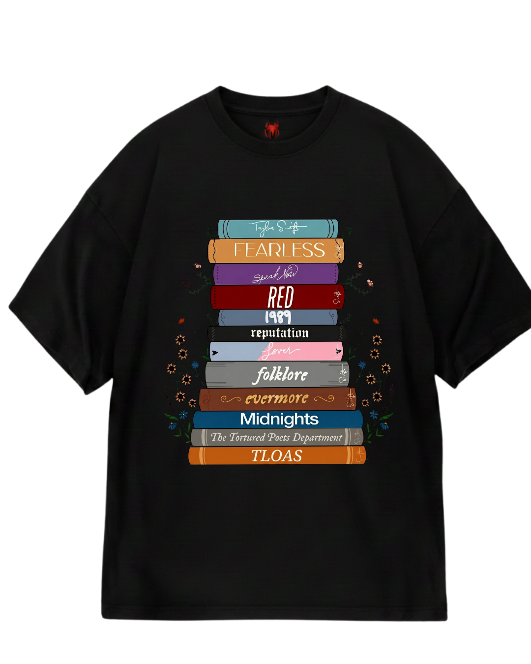 Taylor Swift Books Black Oversized Tee