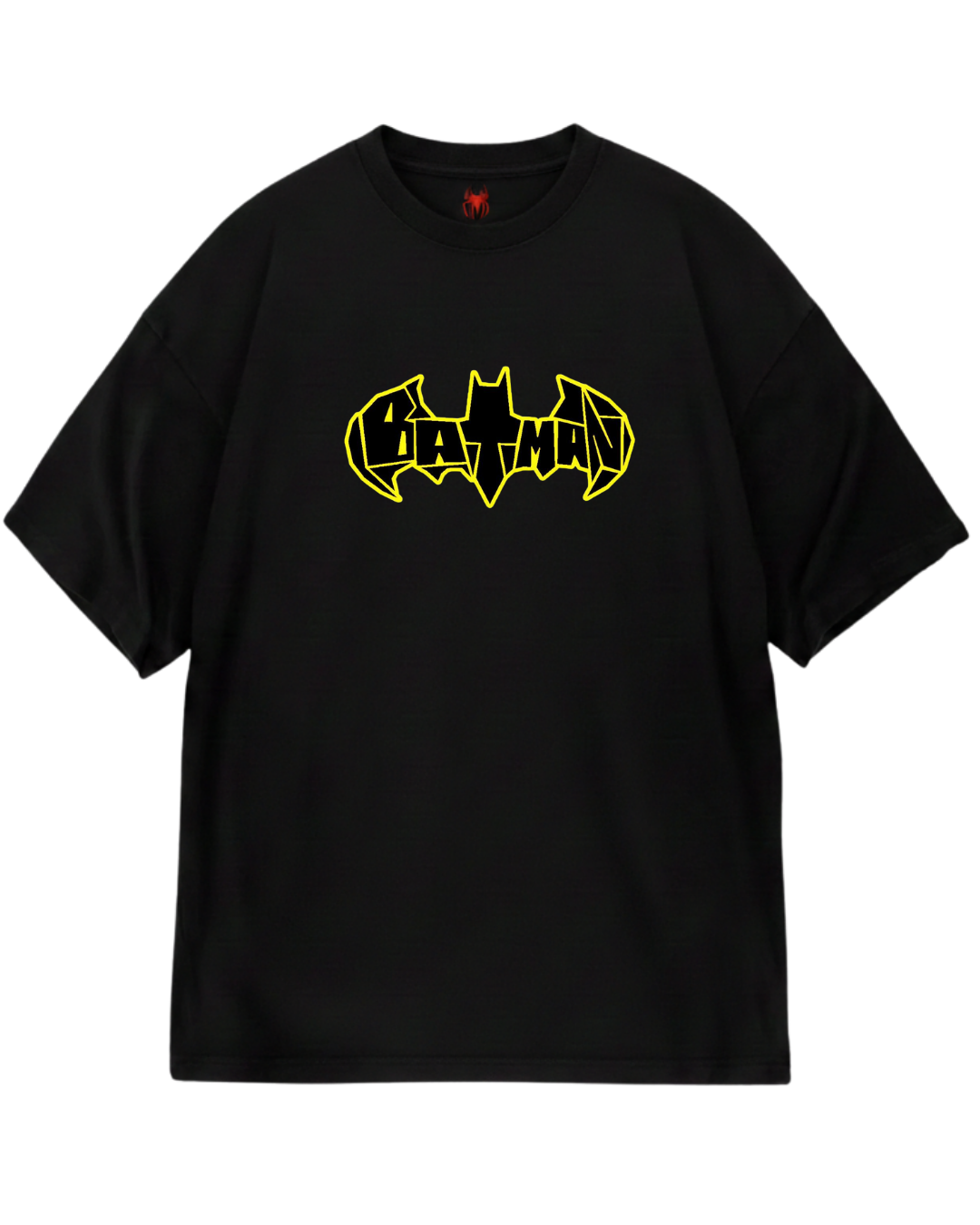 Batman Black Yellow Poster Oversized Tee