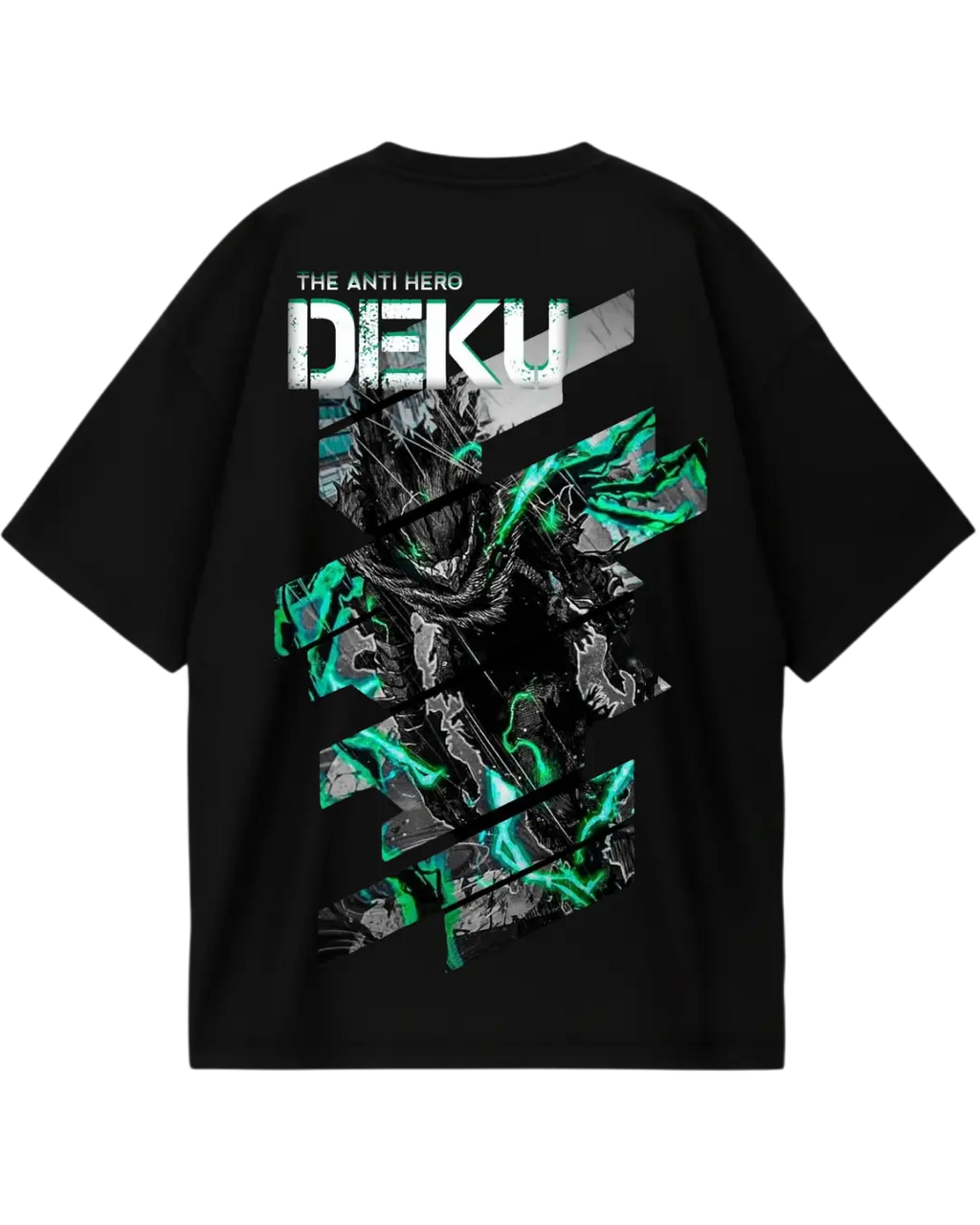 My Hero Academia Deku Green Black Oversized Tee