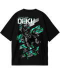 My Hero Academia Deku Green Black Oversized Tee