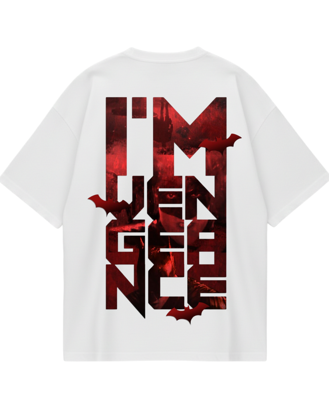 Batman White Vengeance Oversized Tee