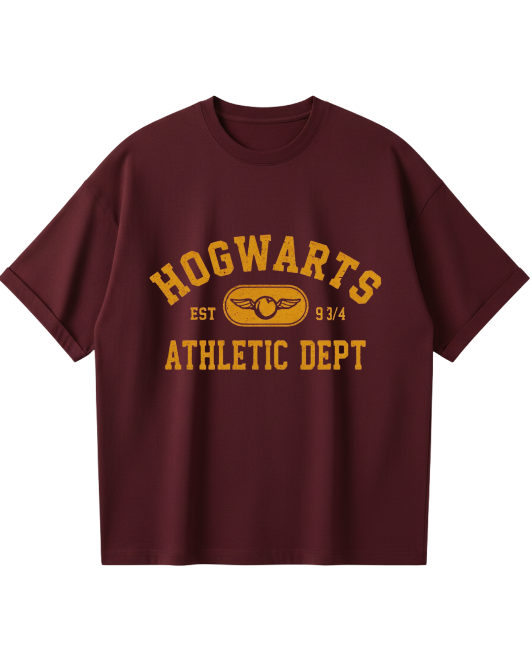 Harry Potter Hogwarts Maroon Oversized Tee