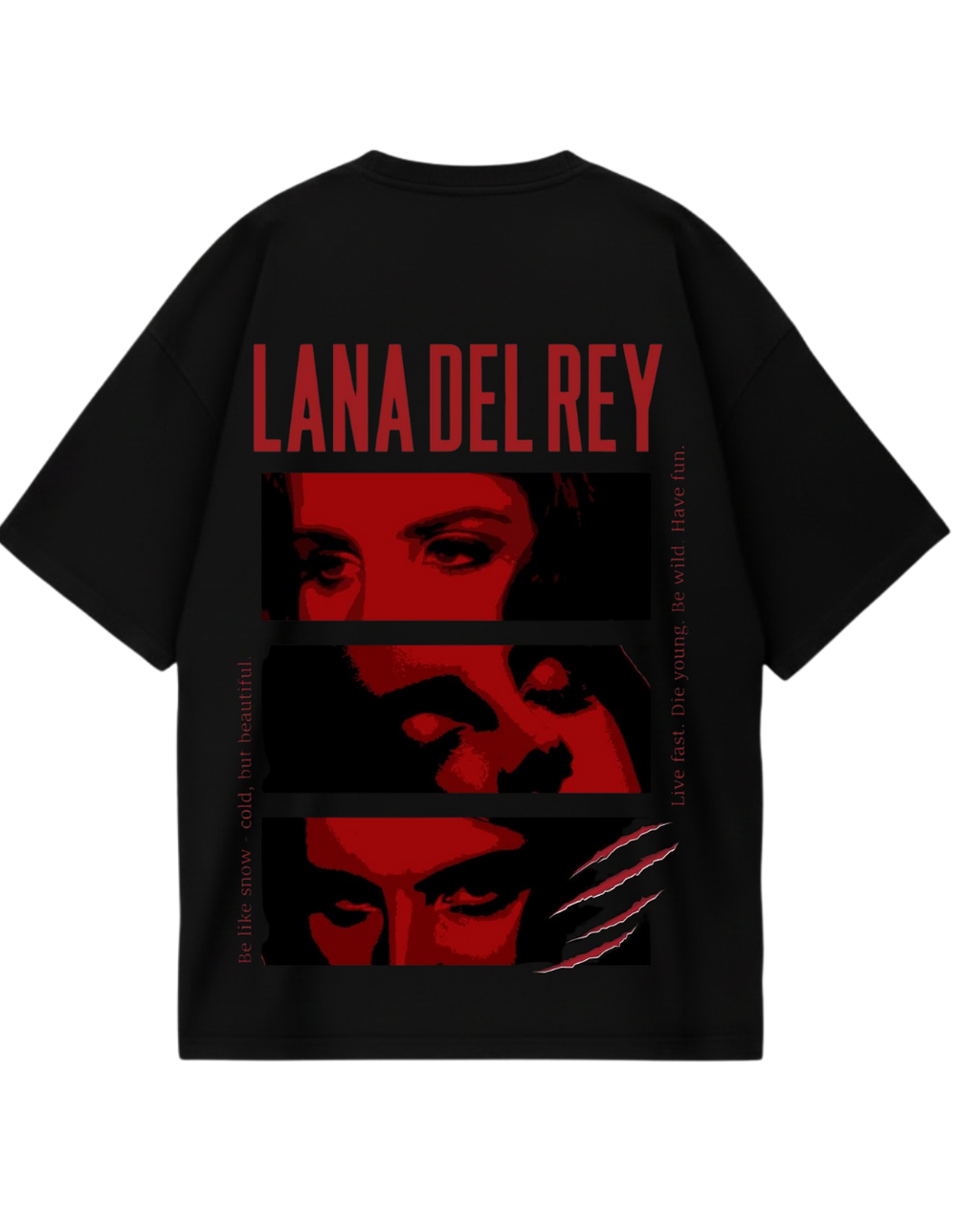 Lana Del Rey Black Red Poster Oversized Tee