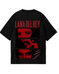 Lana Del Rey Black Red Poster Oversized Tee