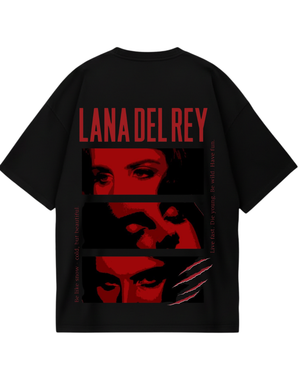 Lana Del Rey Black Red Poster Oversized Tee