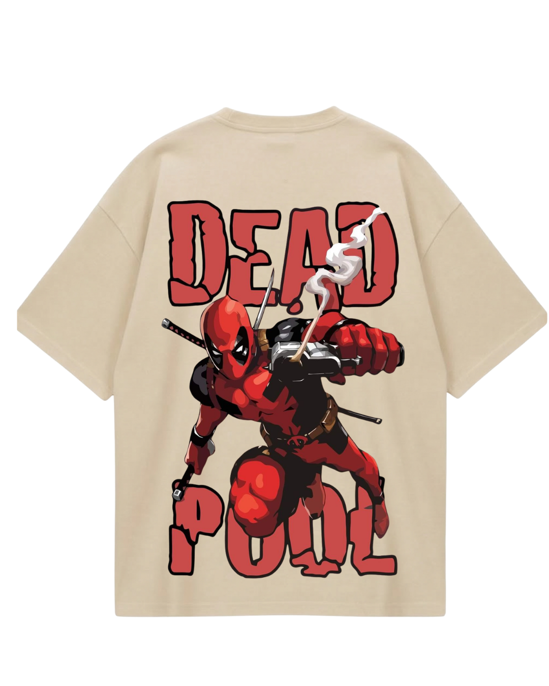 Deadpool Beige Oversized Tee