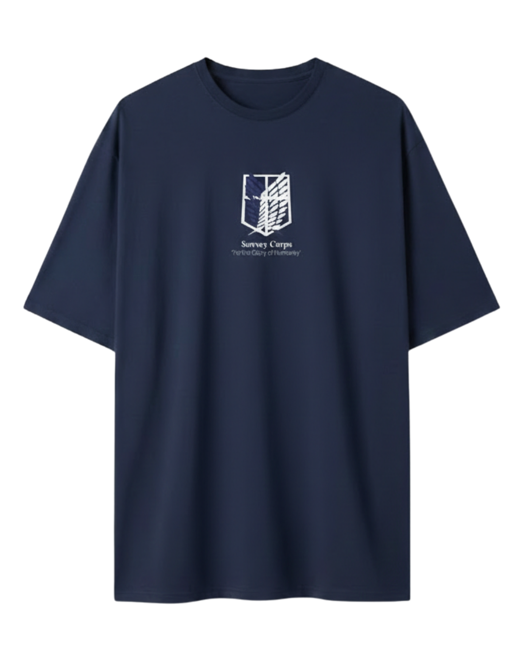 Attack On Titan Navy Blue Oversized Tee