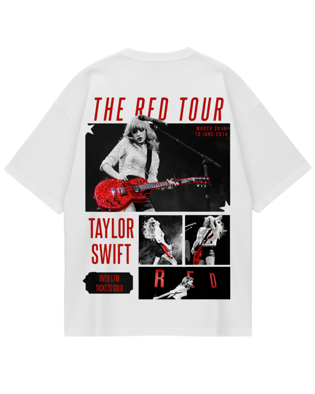 Taylor Swift Red Tour White Oversized Tee
