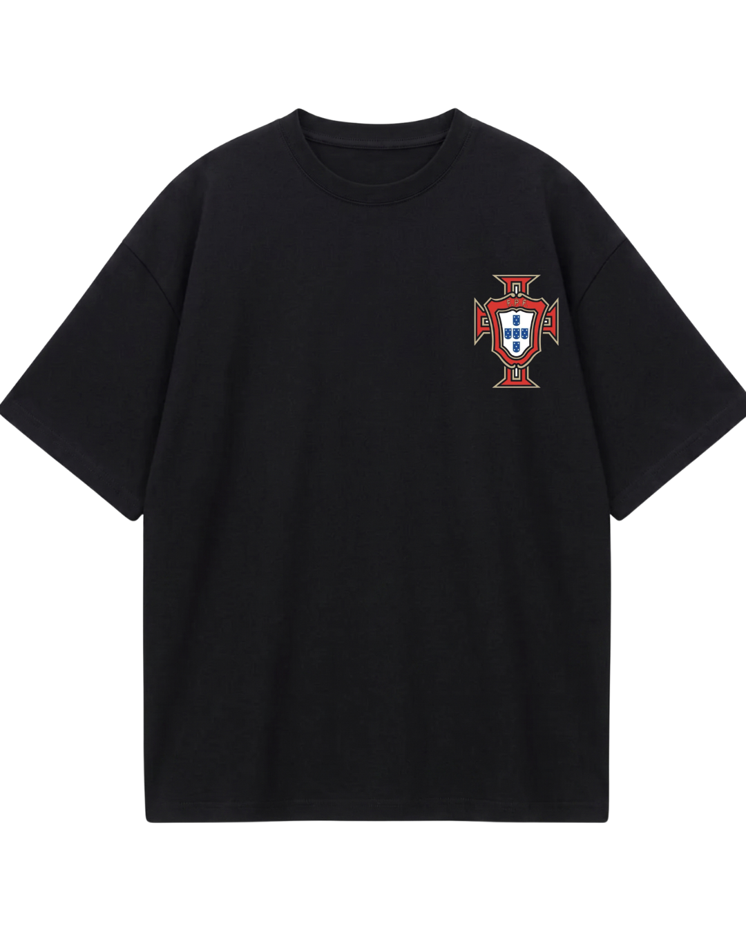 Portugal Black Ronaldo Number Oversized Tee