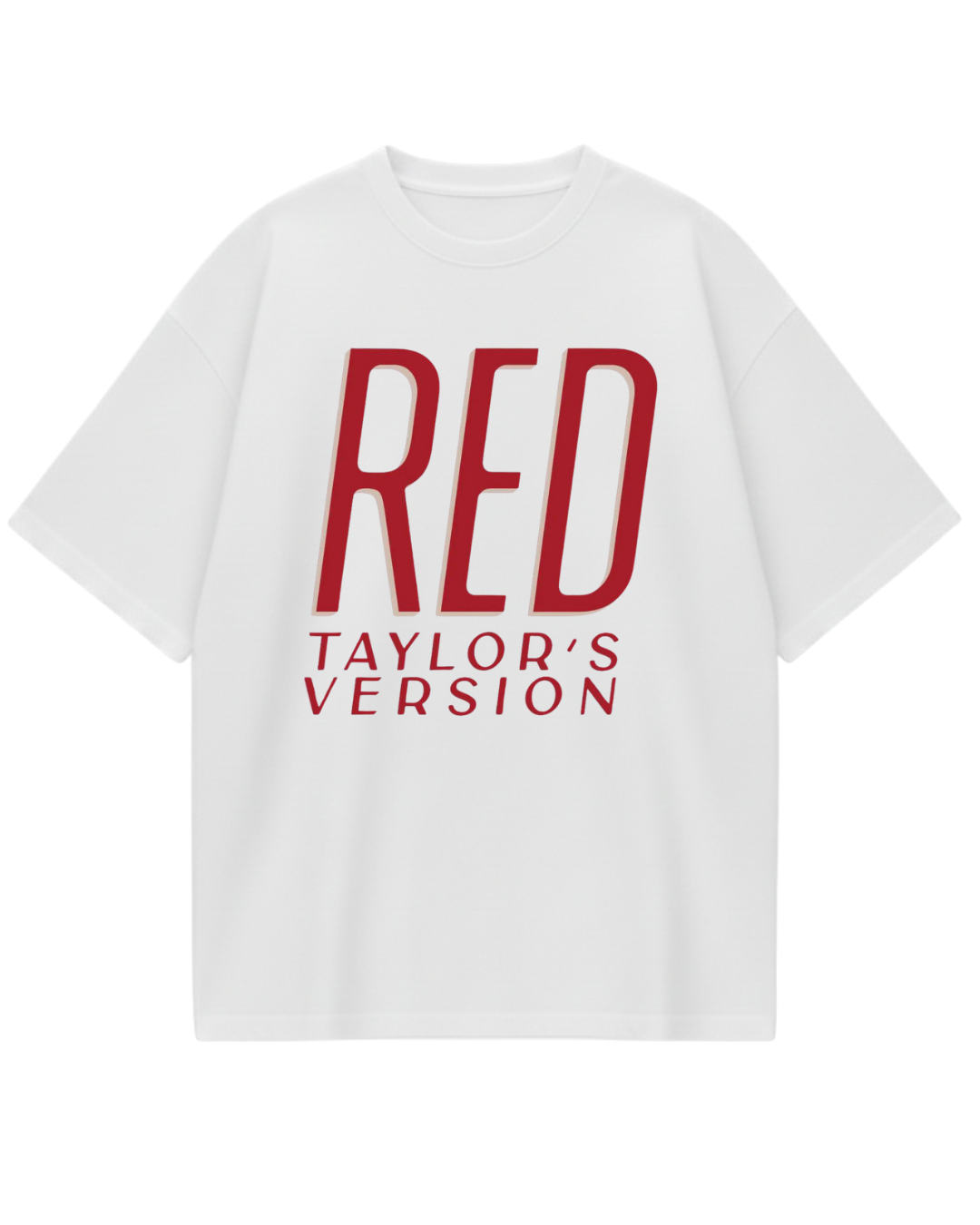 Taylor Swift Red White Oversized Tee