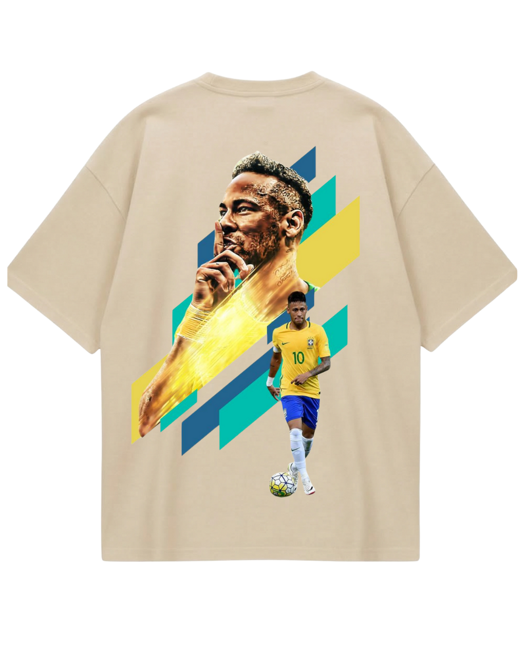 Brazil Neymar Beige Oversized Tee