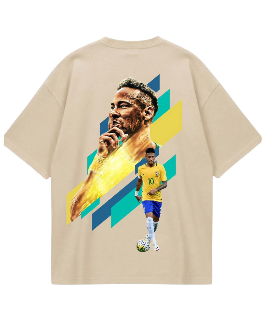 Brazil Neymar Beige Oversized Tee
