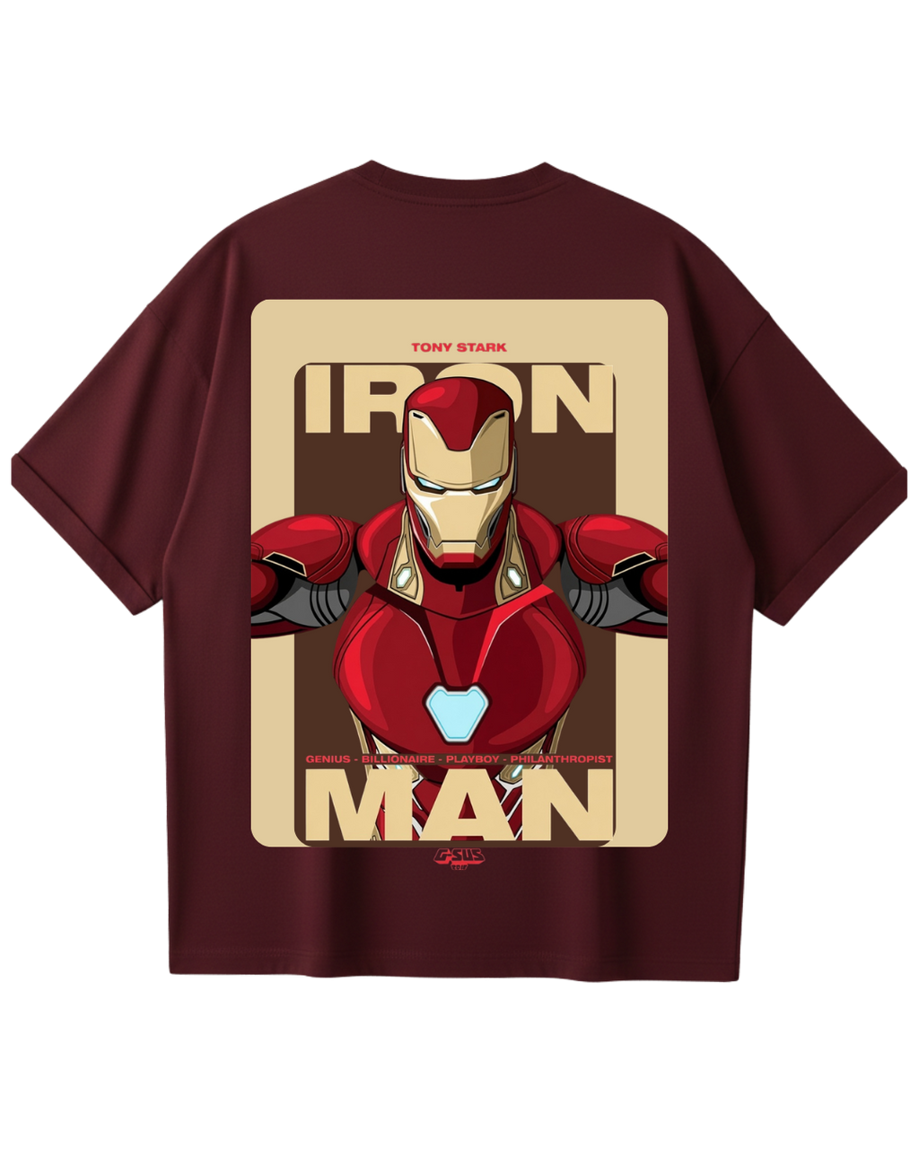 Iron Man Maroon Oversized Tee