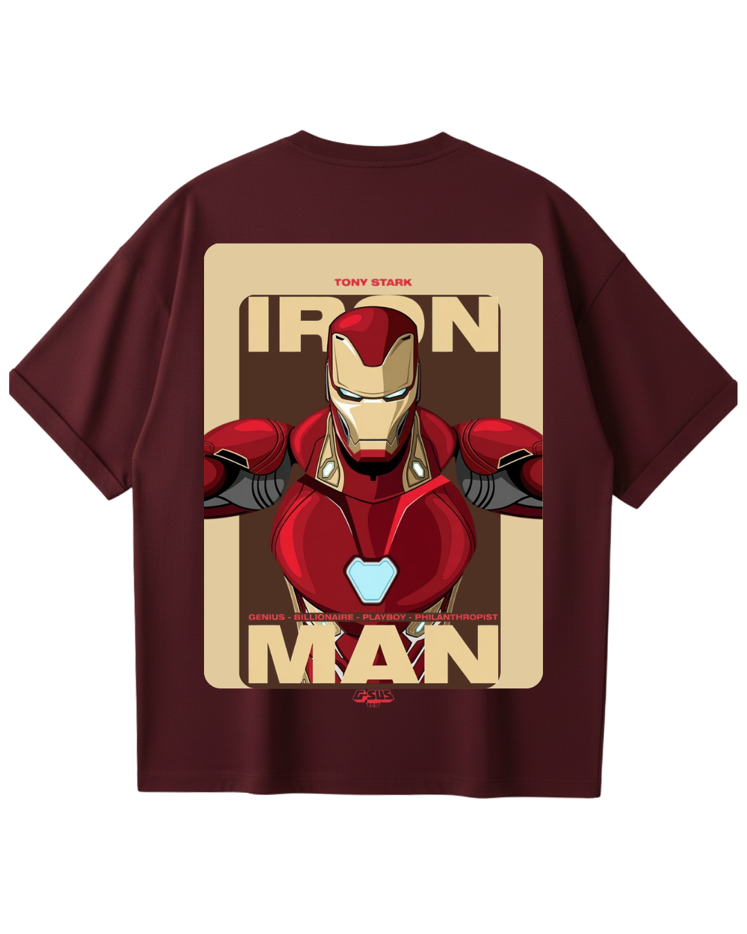 Iron Man Maroon Oversized Tee