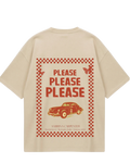Sabrina Please Please Beige Oversized Tee