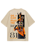 Oscar Piastri Poster Beige Oversized Tee