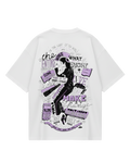 Michael Jackson White Purple Oversized Tee