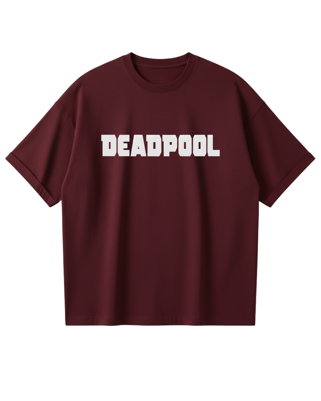 Deadpool Maroon Design Oversized Tee