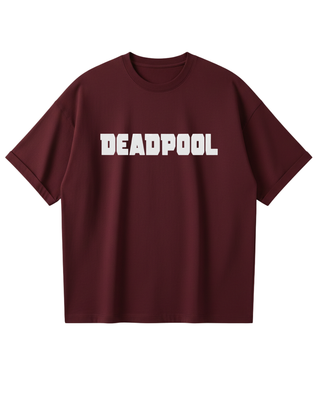 Deadpool Maroon Design Oversized Tee