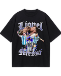 Argentina Messi Retro Black Oversized Tee