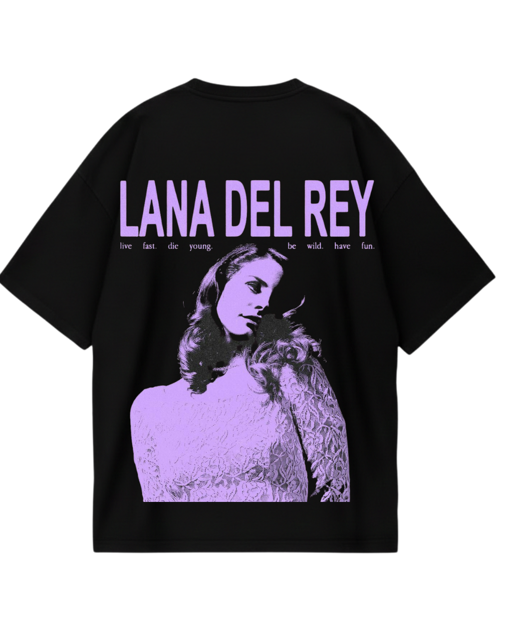 Lana Del Rey Black Purple Oversized Tee