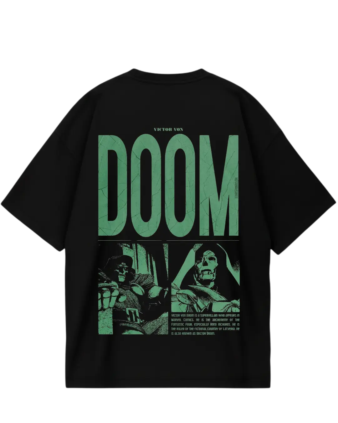 Dr Doom Black Poster Oversized Tee