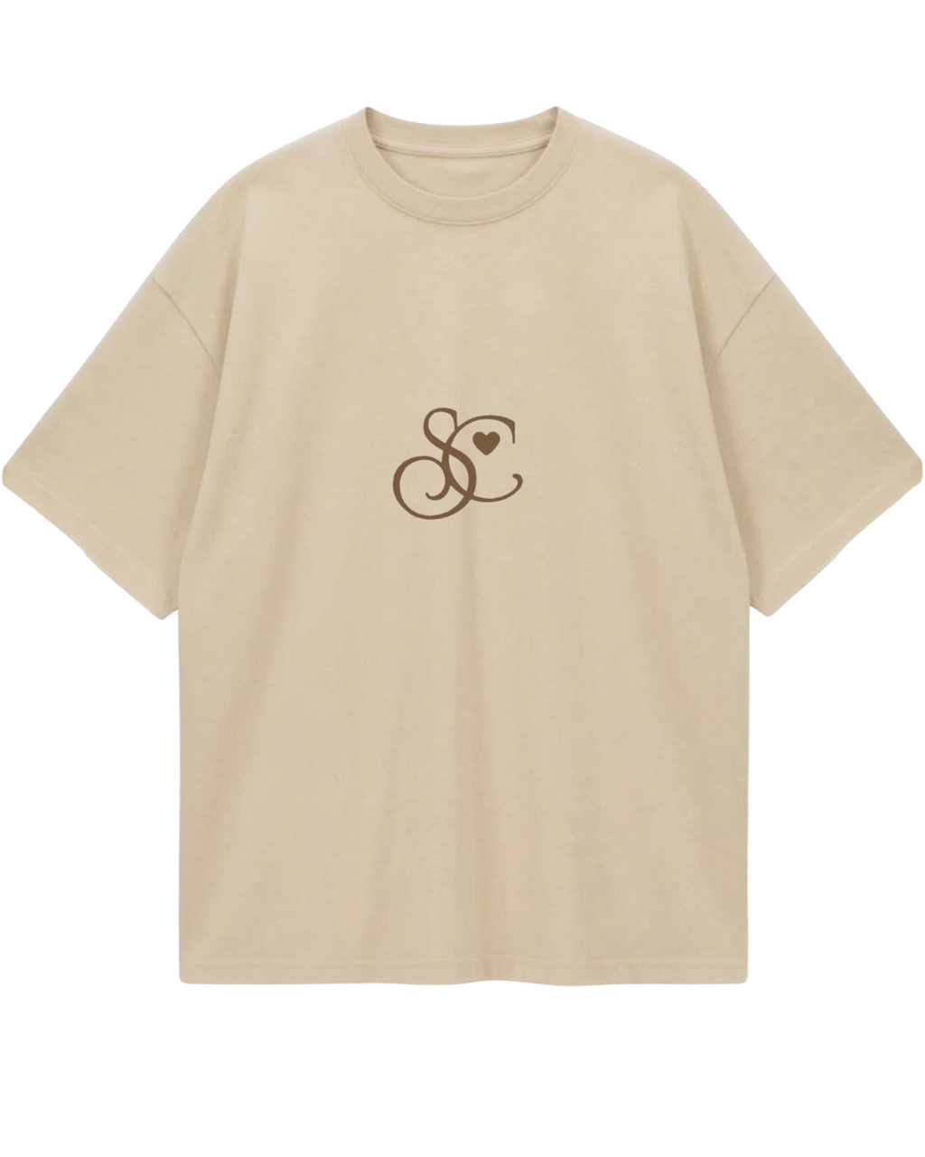 Sabrina  Beige Oversized Tee