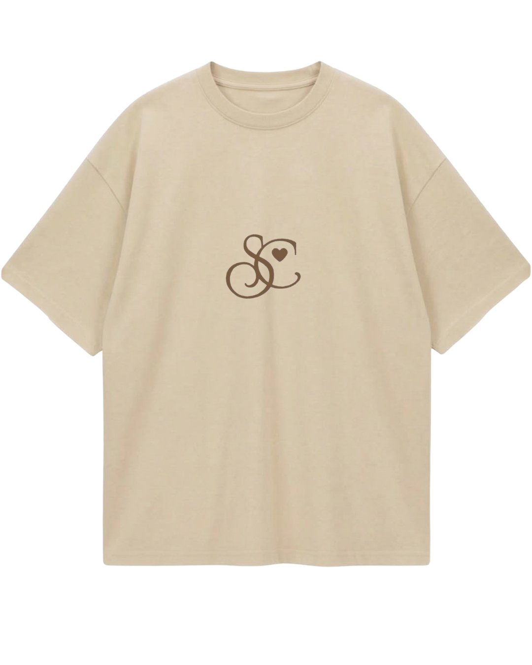 Sabrina Please Please Beige Oversized Tee