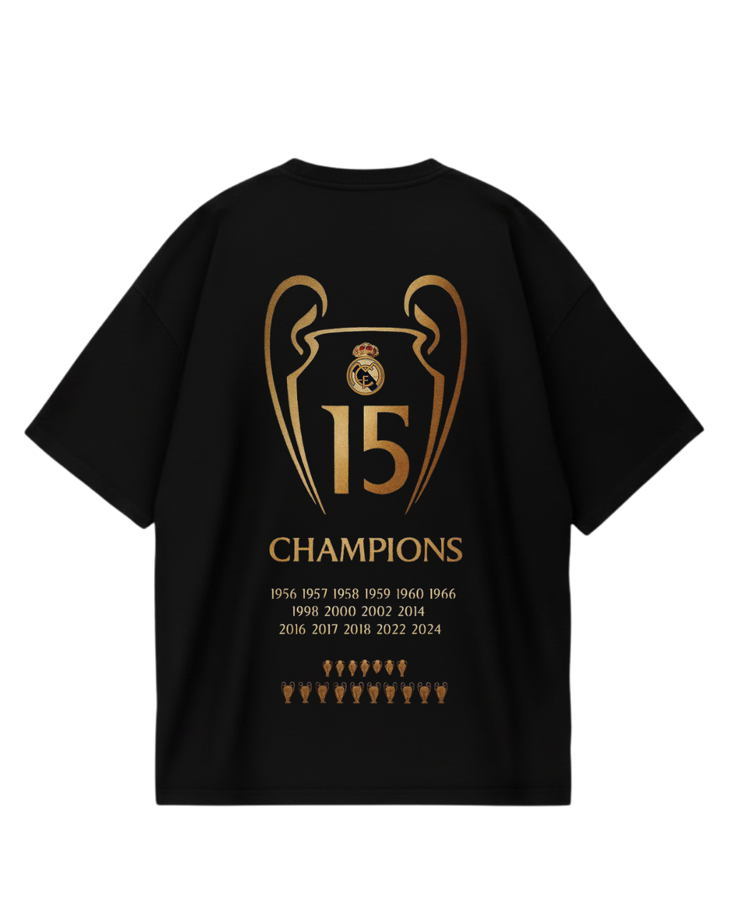 Real Madrid Black Golden Oversized Tee
