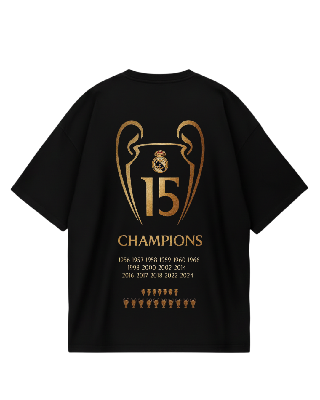 Real Madrid Black Golden Oversized Tee