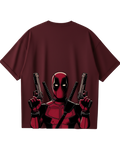 Deadpool Maroon Design Oversized Tee