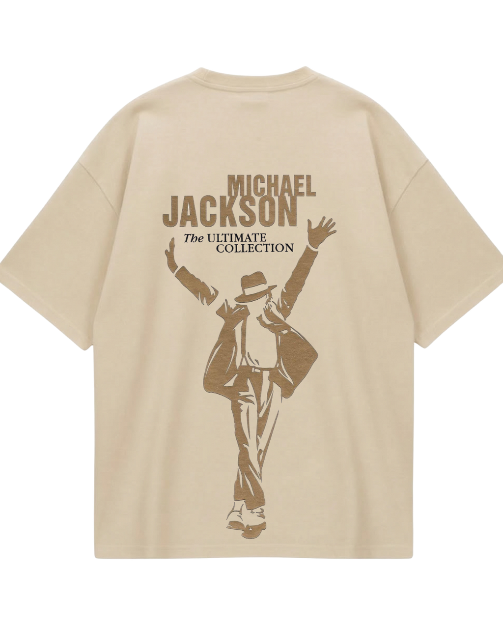 Michael Jackson Beige Oversized Tee