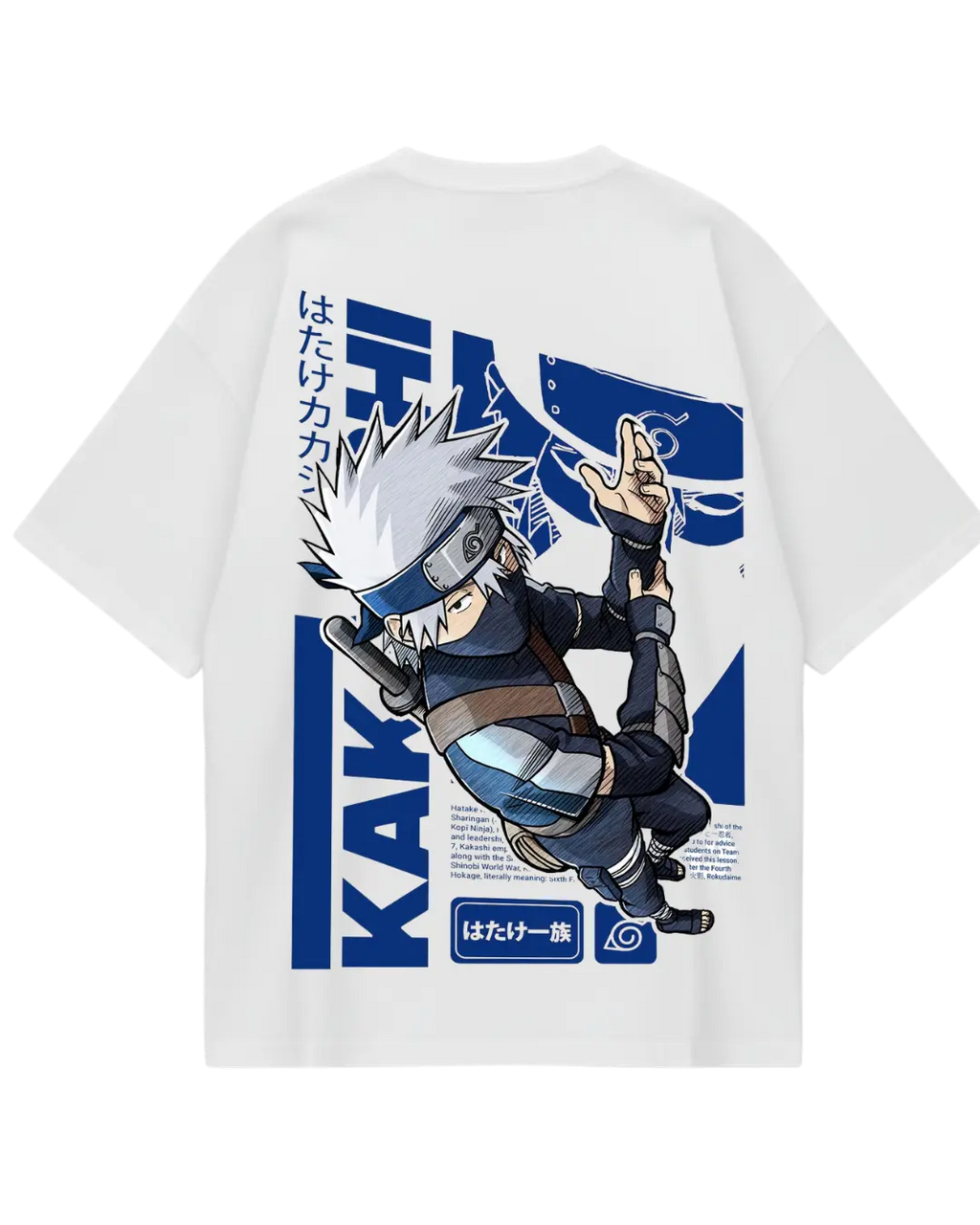 Naruto Kakashi White Oversized Tee