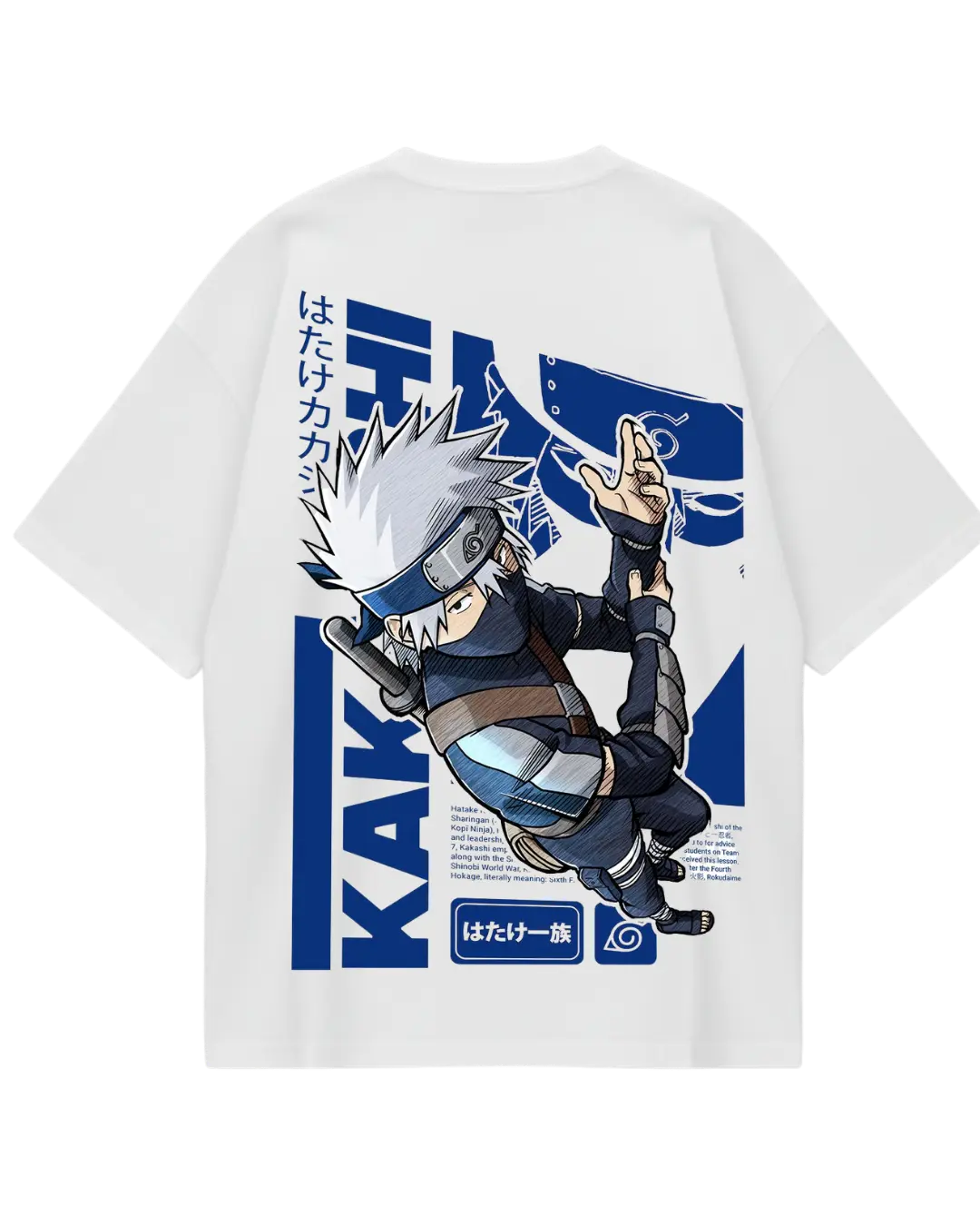 Naruto Kakashi White Oversized Tee