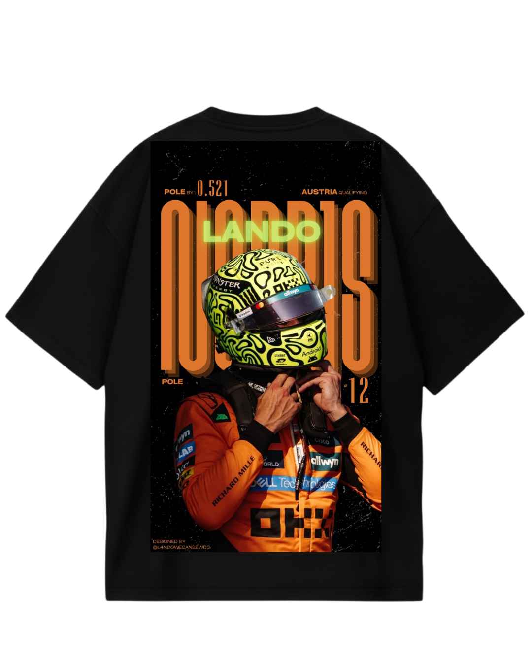 Lando Norris Black Oversized Tee