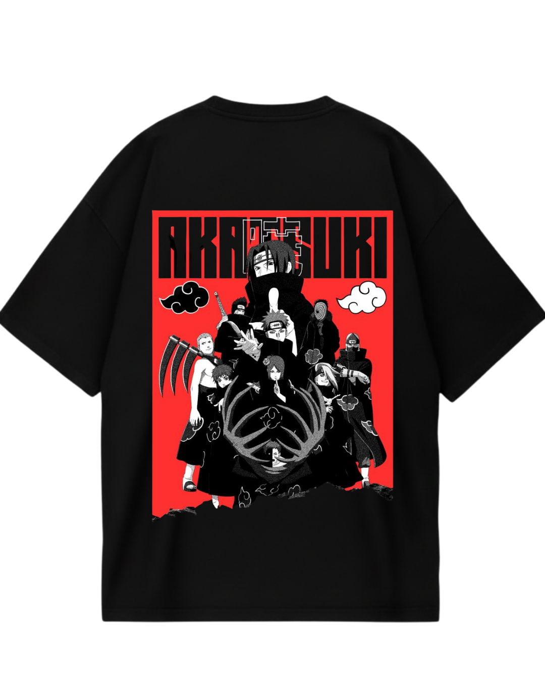 Akatski Black Red Oversized Tee