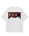 Dr Doom White Name Oversized Tee