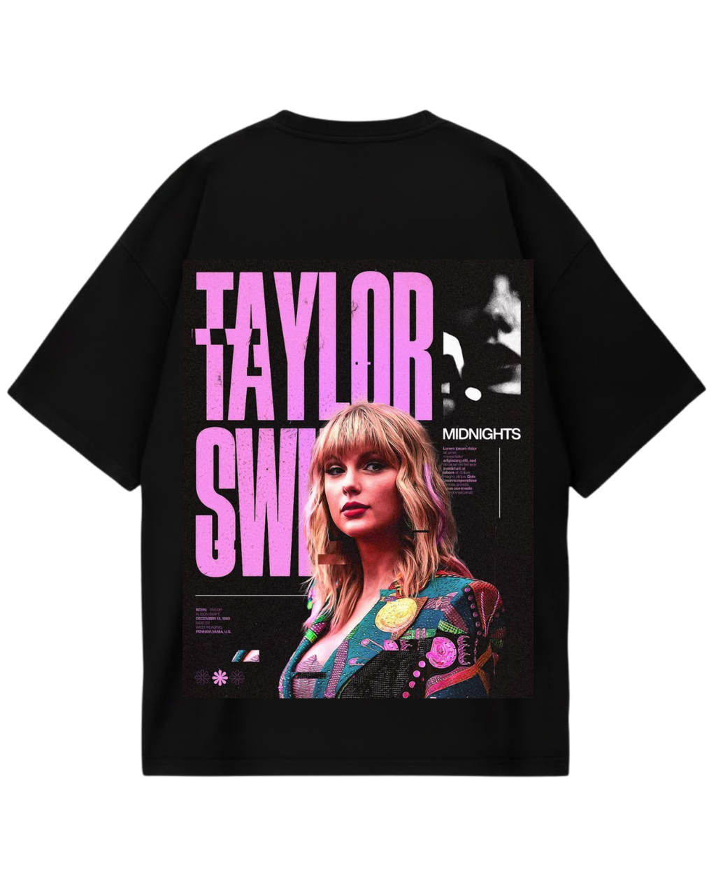 Taylor Swift Poster Black Oversized Tee