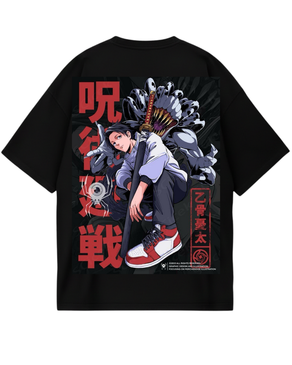 Yuta Black Oversized Tee